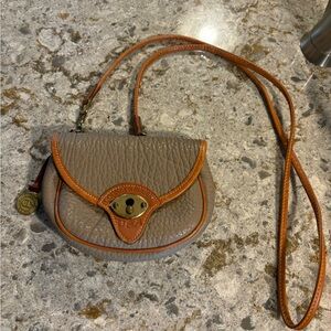 Vintage Dooney & Bourke Small Crossbody Bag Purse Pebbled Leather Tan